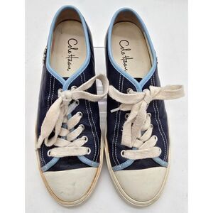 Cole Haan Navy & White Canvas Sneakers With Nike Air Sole